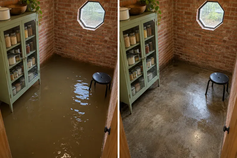 Water Extraction in Channelview before and after accessible standing-water pickup